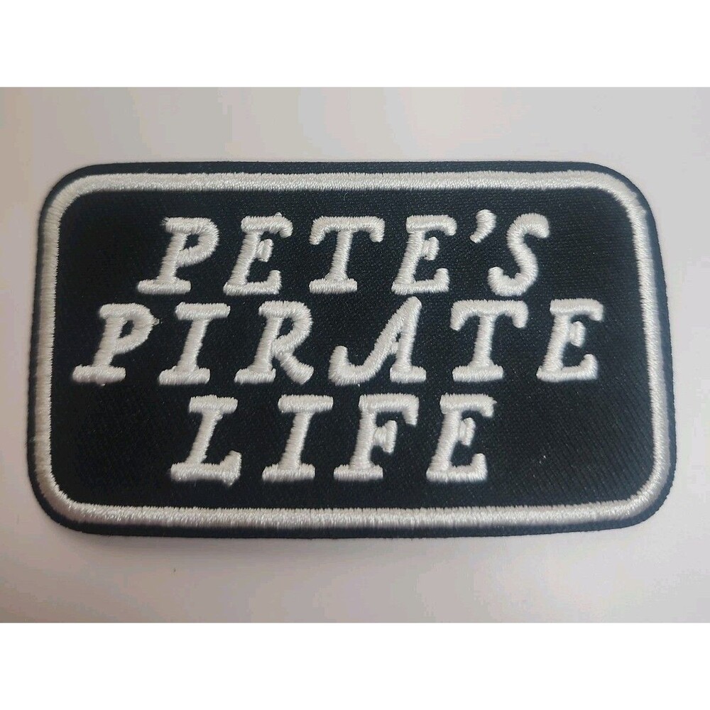Pete's Pirate Life PPL Iron On Patch Black with White Lettering